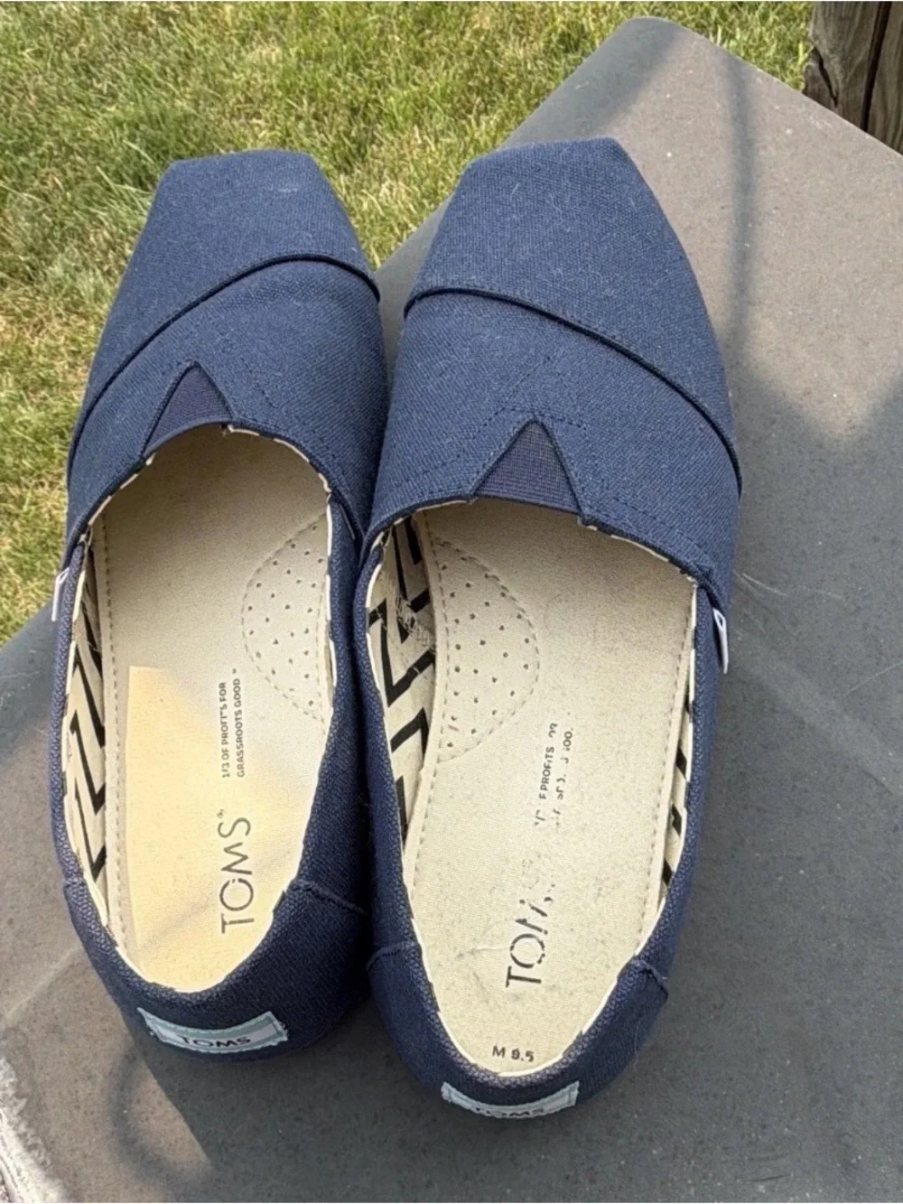 Toms Men's Classic Slip-On Canvas Loafers in Navy Blue